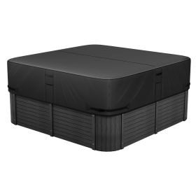 Outdoor Hot Tub Cover 93 x 93 x 20 Inch Weatherproof and Waterproof Black