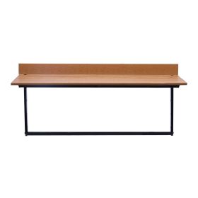 VEVOR Balcony Hanging Table, 15 x 39 in Folding Balcony Railing Table, Outdoor Balcony Bar Table for Railings, 5-Level Adjustable