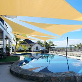 Artpuch Custom Size Sand Sun Shade Sail Triangle Canopy 185 GSM Durable Fabric UV Block Awning for Outdoor Patio Garden Backyard (Customized Avai (size: 22X27X27)