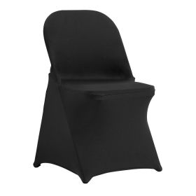 VEVOR Stretch Spandex Folding Chair Covers, Universal Fitted Chair Cover, Removable Washable Protective Slipcovers, for Wedding, Holiday, Banquet (Color: Black, quantity: 100 pcs)